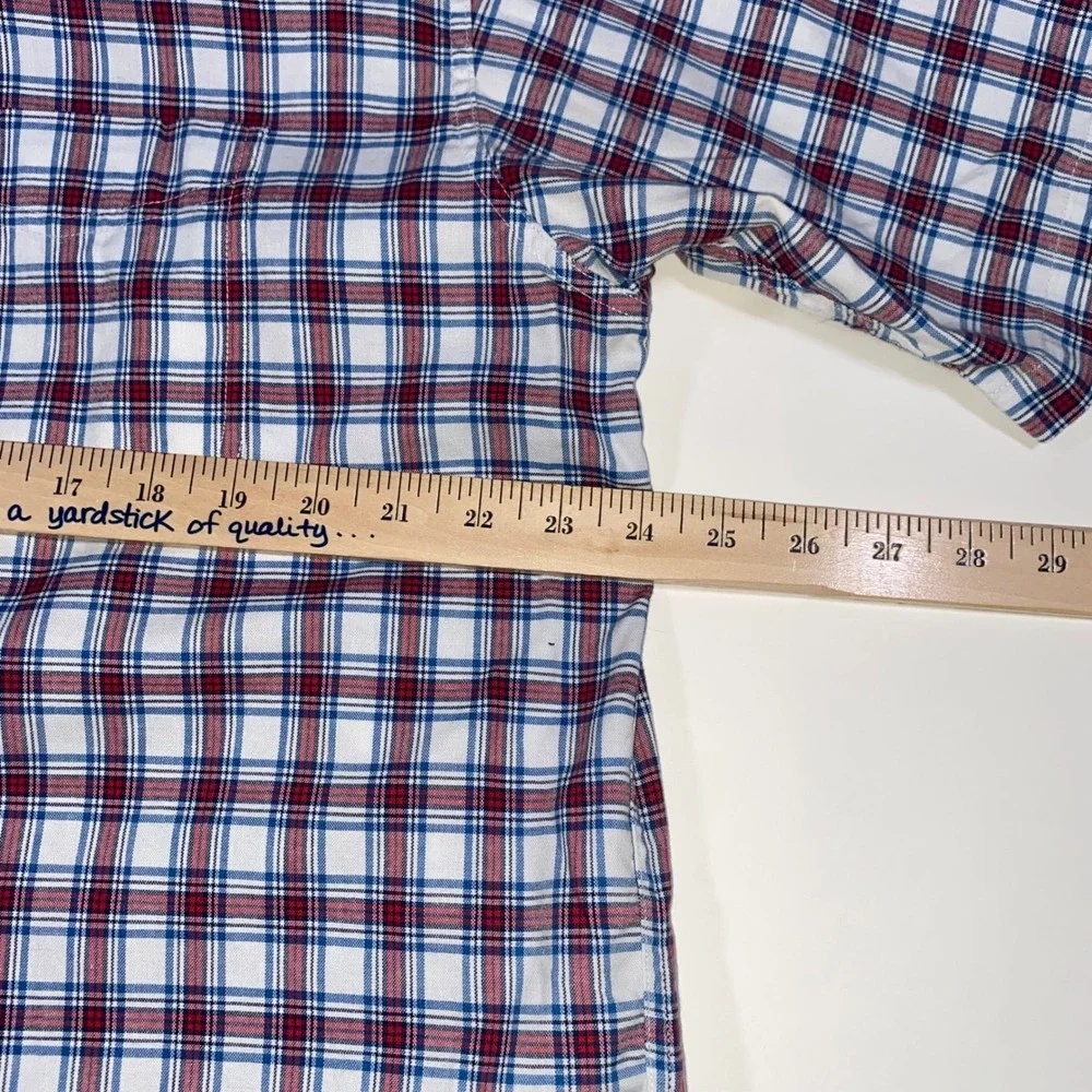 LLBean Mens‎ Traditional Fit Plaid Short Sleeve Button Down Shirt Size L Reg